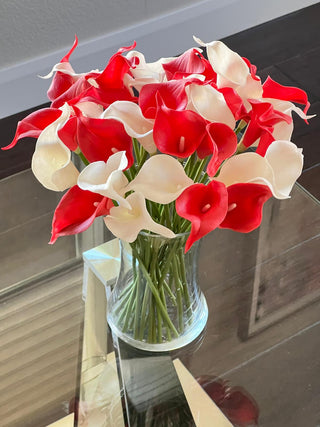 Mix Bouquet of Red and White Calla Lilies
