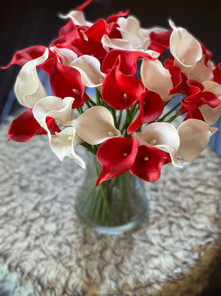 Mix Bouquet of Red and White Calla Lilies