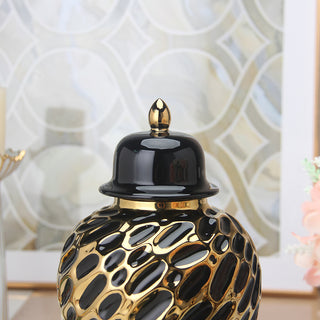 Luxury Black & Gold Cheetah Ginger Jar - Free Shipping in US!