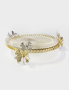 Round Clear Glass Tray With Butterflies