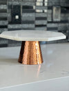 Octagon Shaped Marble Cake Platter - Rose Gold Base - Free US Shipping!