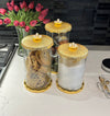 Golden Glass Canister Bundle - Offer Includes 3 Canisters + 3 Golden Spoons + Free US Shipping!