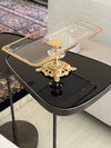 Fancy Glass Platter with Golden Pedestal - Free Shipping in US!