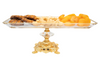 Fancy Glass Platter with Golden Pedestal - Free Shipping in US!