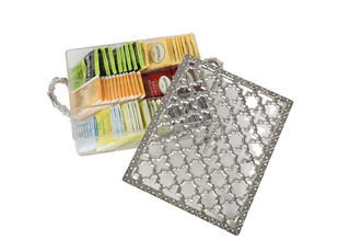 Multipurpose Tray With Sliver Patterned Lid