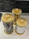 Golden Glass Canister Bundle - Offer Includes 3 Canisters + 3 Golden Spoons + Free US Shipping!