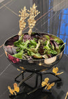 Fancy Silver Bowl with Golden Butterfly Motives - Free Shipping in US!