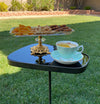 Fancy Glass Platter with Golden Pedestal - Free Shipping in US!