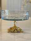 Round Serving Glass Bowl with Golden Pedestal - Free Shipping in US!