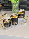 Classic Rectangular Clear Glass Tray With Golden Handles - Free Shipping in US!