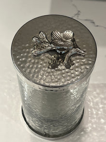 WJA-040-SM SMALL GLASS BOTTOM CANISTER W- SILVER & TURQ – J. Alexander  Rustic Silver