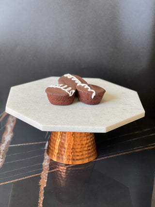 Octagon Shaped Marble Cake Platter - Rose Gold Base - Free US Shipping!