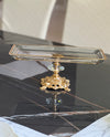 Fancy Glass Platter with Golden Pedestal - Free Shipping in US!