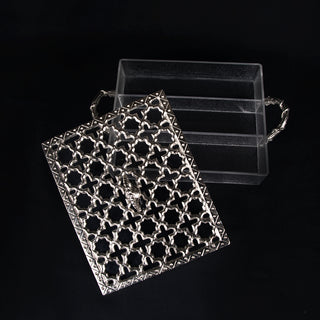 Multipurpose Tray With Sliver Patterned Lid