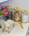 Golden Glass Canister Bundle - Offer Includes 3 Canisters + 3 Golden Spoons + Free US Shipping!