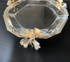 Hexagon Shaped Glass Platter with Butterfly Motives - Free Shipping in US!