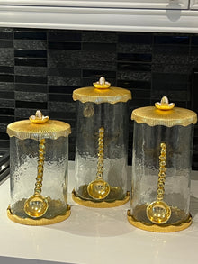 Vintage 3 Spice Jars Bottles pure Gold & daltons Dominion Glass
