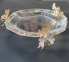 Hexagon Shaped Glass Platter with Butterfly Motives - Free Shipping in US!