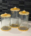 Golden Glass Canister Bundle - Offer Includes 3 Canisters + 3 Golden Spoons + Free US Shipping!