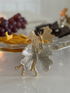 Hexagon Shaped Glass Platter with Butterfly Motives - Free Shipping in US!