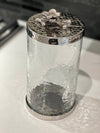 Silver Glass Canister - Available in 3 sizes - Free US Shipping!