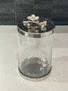 Silver Glass Canister - Available in 3 sizes - Free US Shipping!