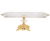 Fancy Glass Platter with Golden Pedestal - Free Shipping in US!