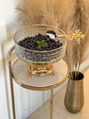 Round Serving Glass Bowl with Golden Pedestal - Free Shipping in US!