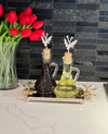 Oil and Vinegar Bottles with Tray