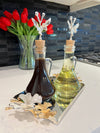 Oil and Vinegar Bottles with Tray