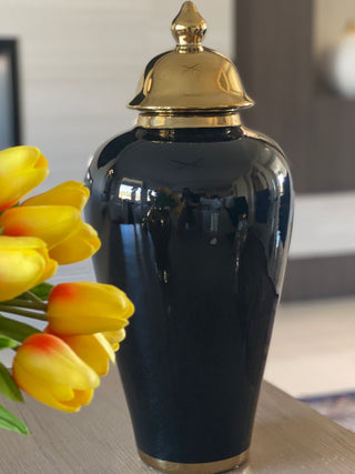 Black and Gold Ginger Jar